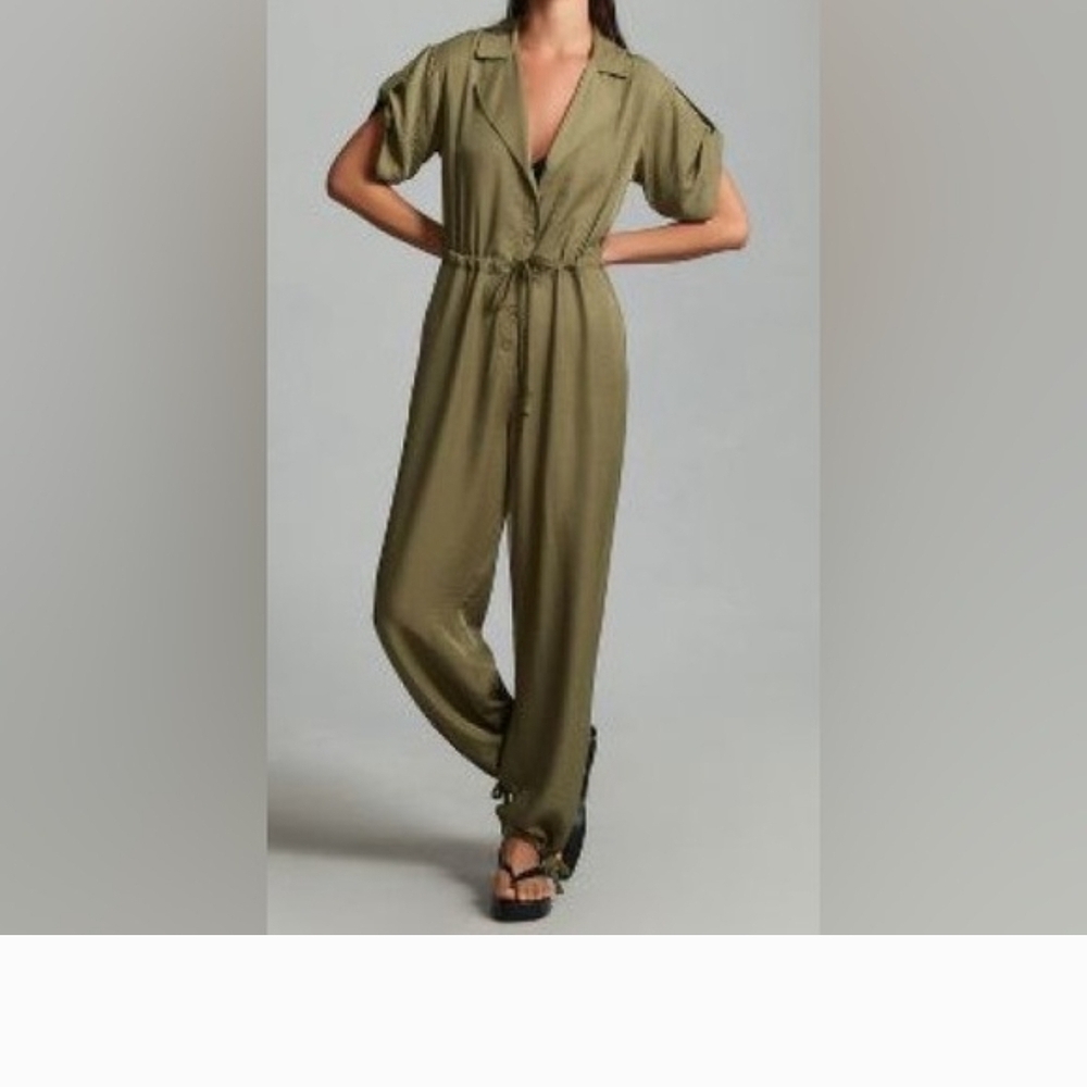 Anthropologie Tiny  Elegant Olive Women's Jumpsuit Size L - Picture 3 of 3